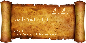 Lazányi Lili névjegykártya